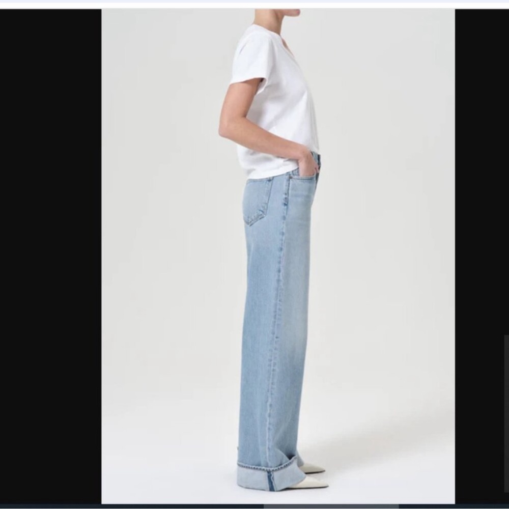 Agolde High-Rise Wide Leg Jeans in Light Blue - Picture 3 of 11